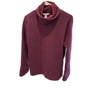 Athleta Cozy karma pullover. Burgundy Fleece Lined Cowl Neck Long Sleeve Top- XS